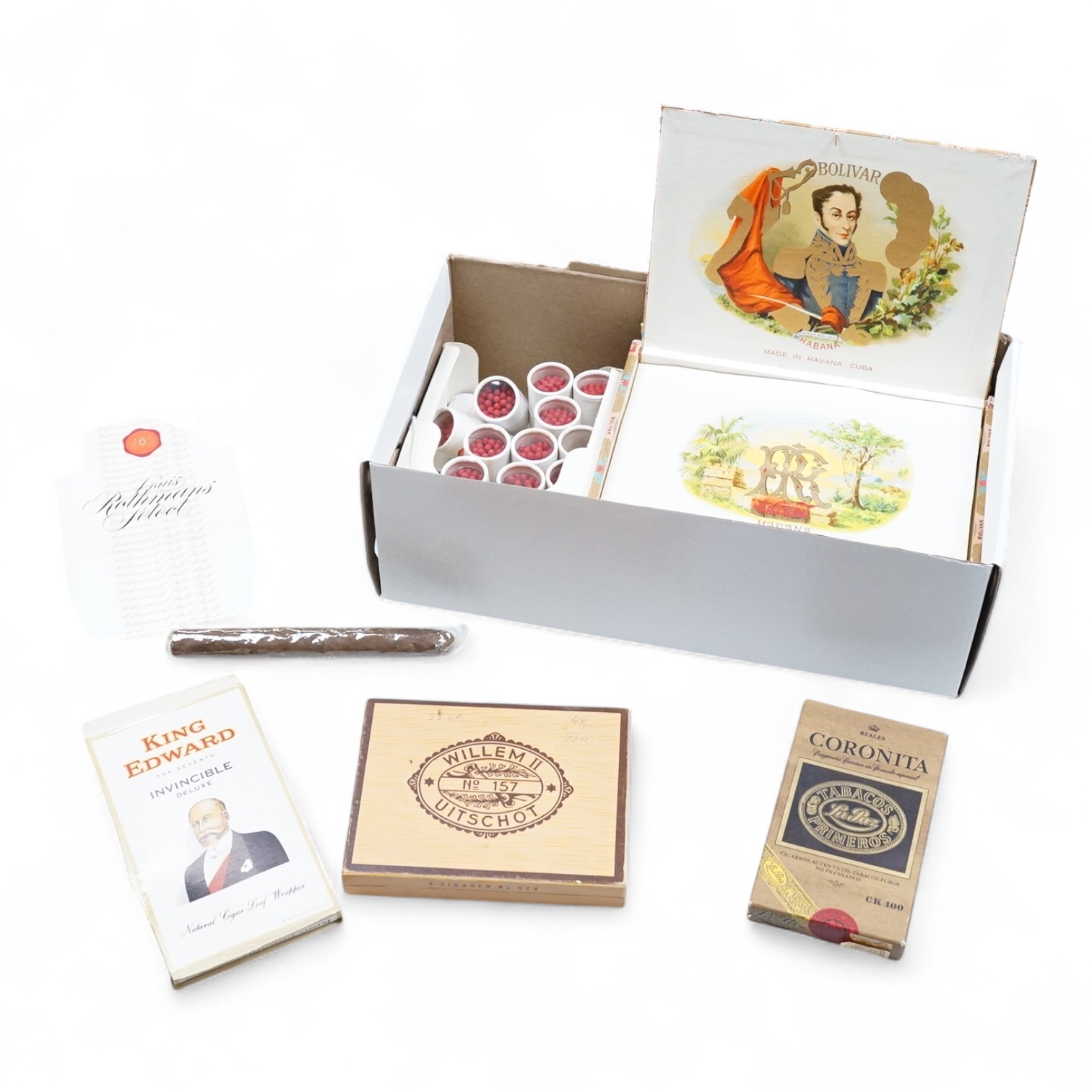 A box of Bolivia cigars and other similar cigars and matches